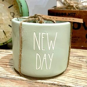 Rae Dunn Planter, New Day, Flower Pot or Trinket Holder, New, Light Green
